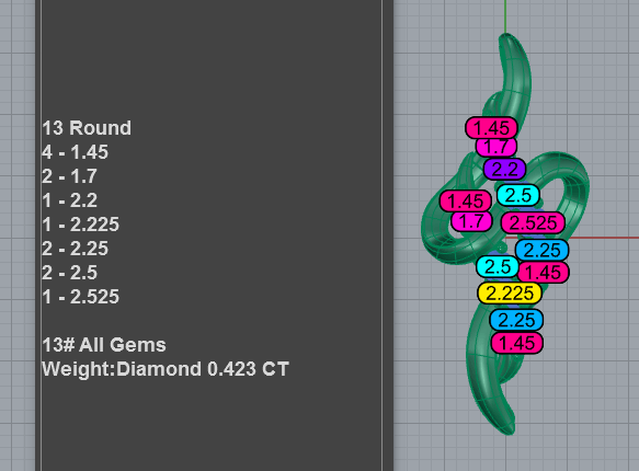 Diamond Twisted Pendant 3D Jewelry Model PD-SP-RO-FS-0006