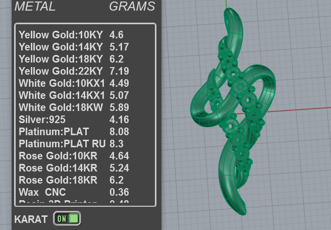 Diamond Twisted Pendant 3D Jewelry Model PD-SP-RO-FS-0006