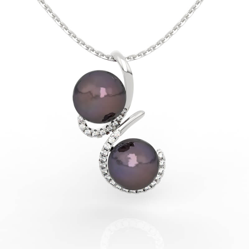 Double Pearl Pendant 3d Jewelry Model PD-PV-PL-FS-0011