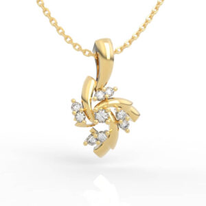 Floral Design Necklace Diamond Pendant 3D Model PD-SP-RO-FL-0002