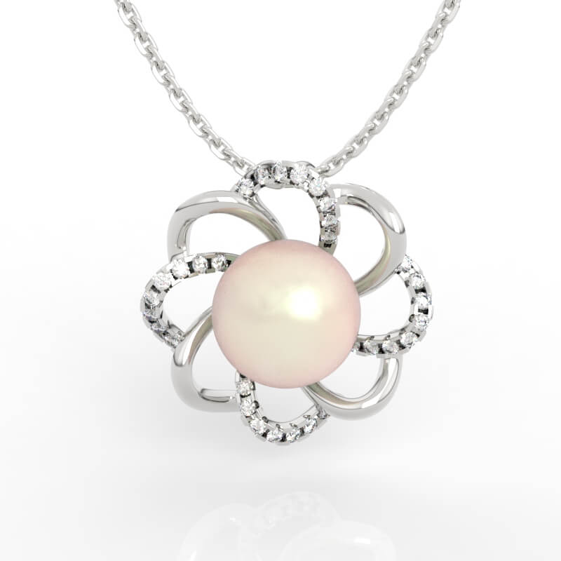 Flower Pearl Pendant 3D Jewelry Model File PD-SP-PL-FL-0002