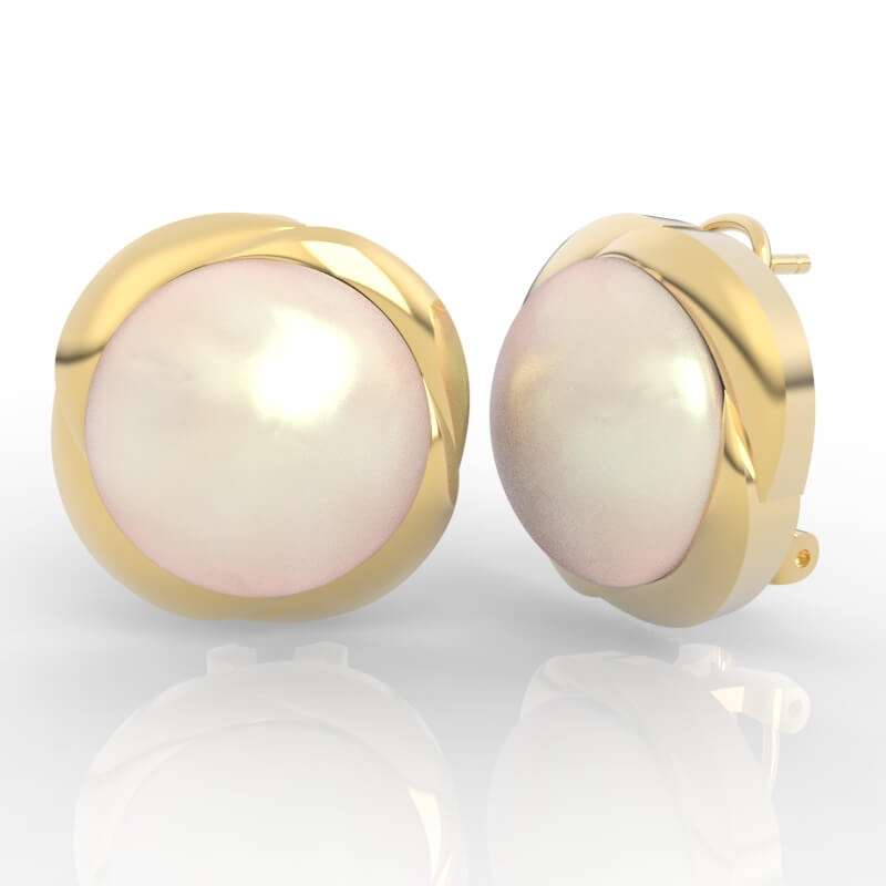 Half-Round Pearl Earrings ER-NP-PL-FS-0001