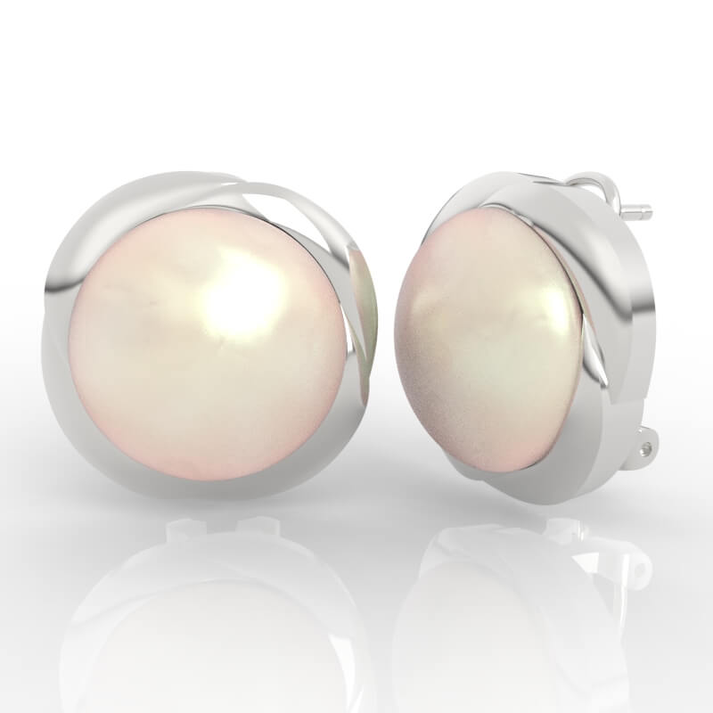 Half-Round Pearl Earrings ER-NP-PL-FS-0001