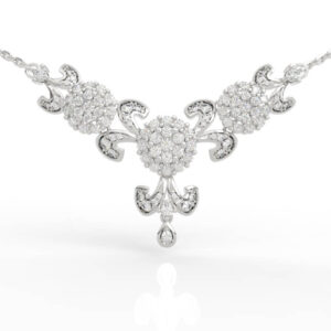 Baroque Style Diamond Cluster Pendant 3D Model PD-PV-RO-FL-0012