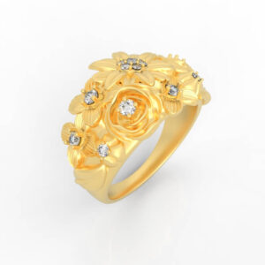 Flower Statement Ring 3D Model – Bold & Elegant