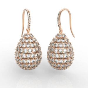 Diamond drop earrings 3d model ER-PV-RO-FS-0008