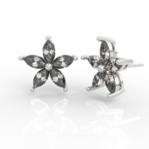 Flower-shaped diamond earrings model ER-PV-RO-FL-0004