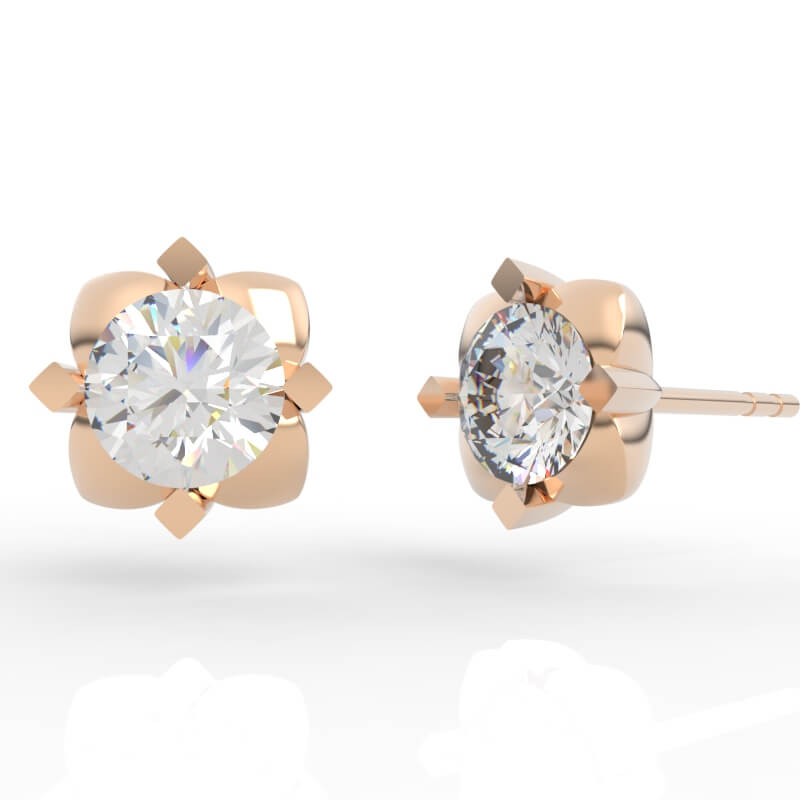 Four Prong Diamond Studs Earrings Model ER-SP-RO-FS-0006