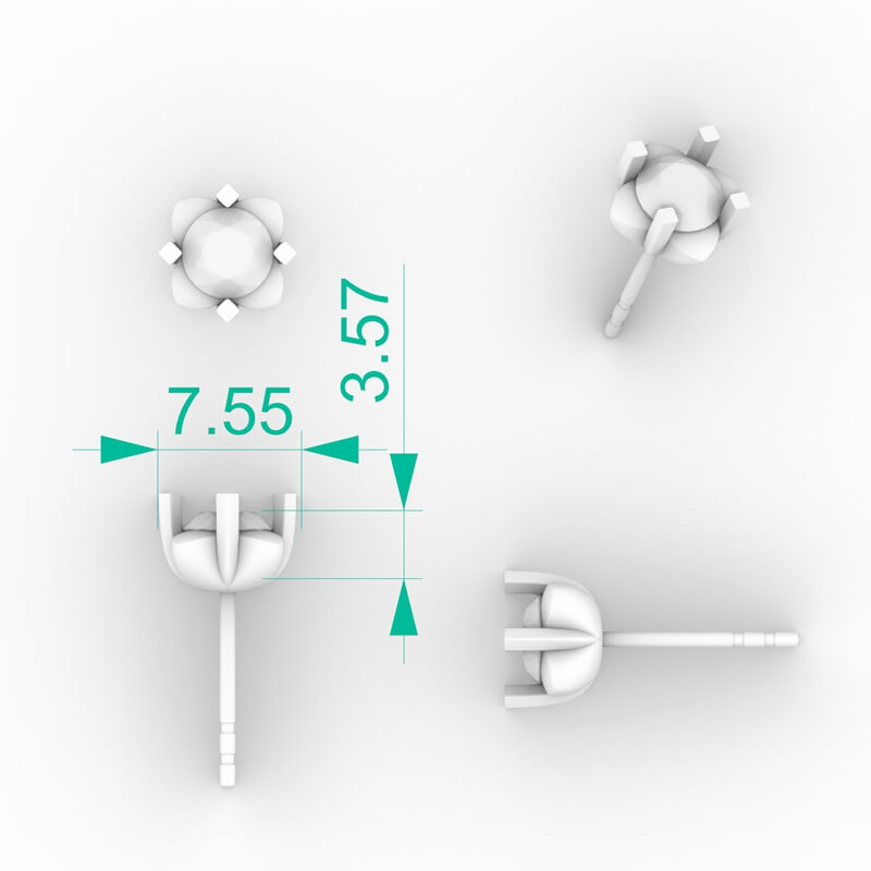 Four Prong Diamond Studs Earrings Model ER-SP-RO-FS-0006
