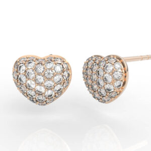 Heart-shaped diamond earrings model ER-PV-RO-HS-0002