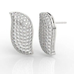 Luxury Leaf-shaped Diamond Stud Earrings Model File