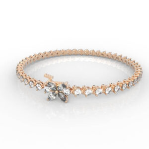 Marquise Gem Tennis Bracelet with Flower Clasp Model BR-PV-RO-FL-0003
