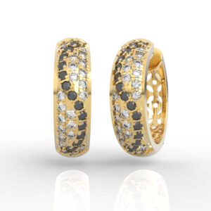Two-Tone Diamond hoop earrings Model ER-PV-RO-FS-0005