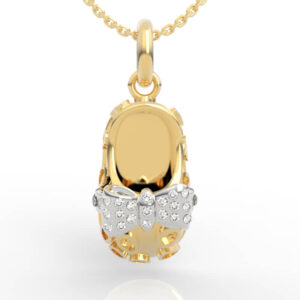 Diamond Bow Baby Bootie Necklace Model PD-SP-RO-FS-0014