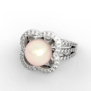Floral Pearl and Diamond Ring Model RG-PV-PL-FL-0002