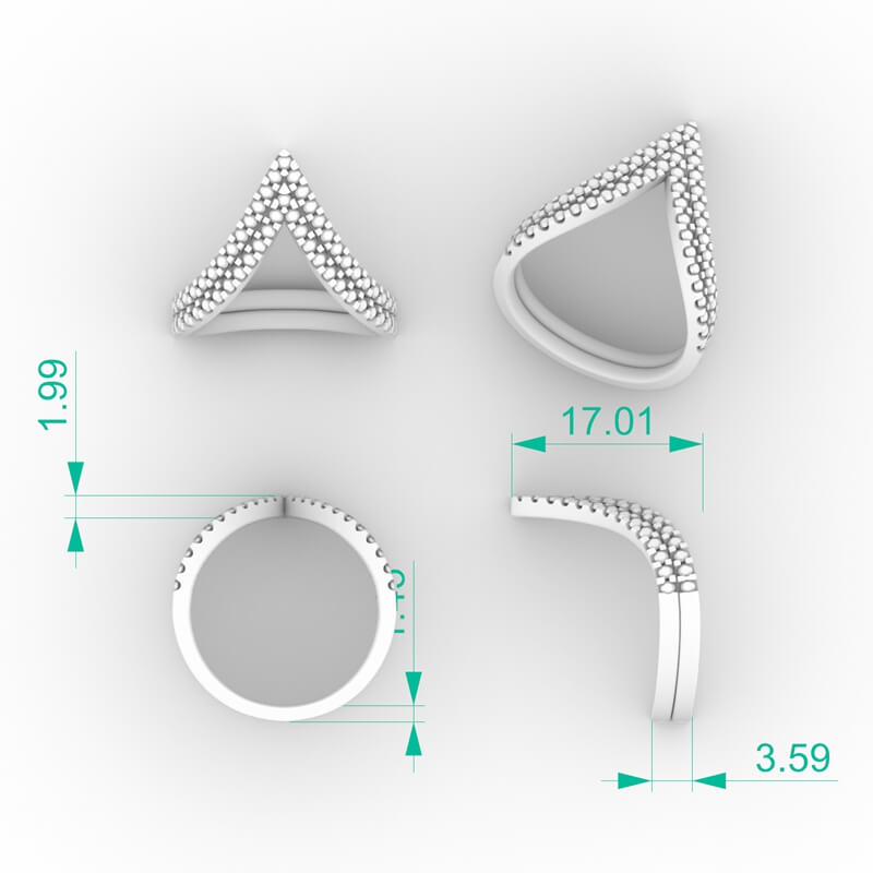 Geometric V Shape Diamond Ring Model RG-PV-RO-FS-0013