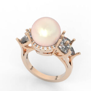 Pear Diamond Pearl Ring Model RG-PV-PL-PE-0001