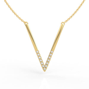 V Shape Diamond Bar Pendant Model PD-SP-RO-FS-0019