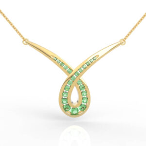 Crossover Teardrop Diamond Pendant Necklace Model PD-PV-RO-FS-0028