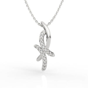 Curved Diamond Pendant Necklace Model PD-PV-RO-FS-0021