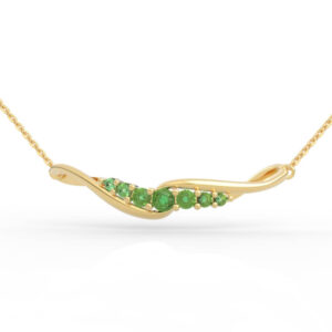 Curved Gem Wave Necklace 3D Model PD-SP-RO-FS-0028