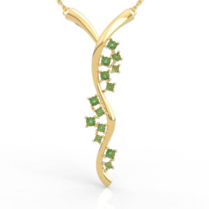 Curved Wave Diamond Pendant Model PD-SP-RO-FS-0026