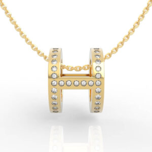 Diamond Letter H Pendant 3D Model PD-PV-RO-FS-0016