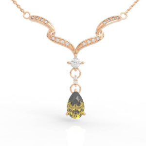 Diamond Wave Necklace with Pear Drop Model PD-PV-PE-FS-0004