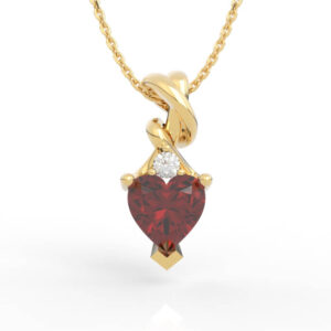 Heart Shape Gem Pendant Necklace Model PD-SP-RO-HS-0009