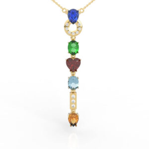Multicolor Gemstone Pendant Necklace Model PD-PV-PE-OV-0001