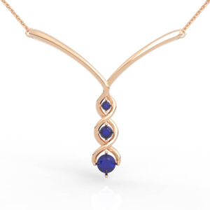 Three Stone Pendant Necklace Model PD-SP-RO-FS-0027
