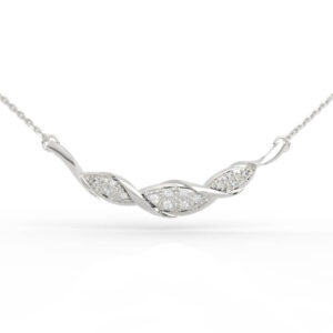 Twisted Leaf Diamond Necklace 3D Model PD-PV-RO-FL-0014