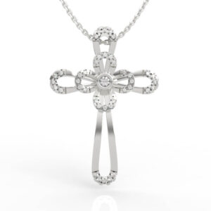 Diamond Cross Pendant Necklace PD-SP-RO-MH-0011