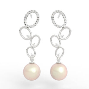 Geometric Circle Pearl Studs ER-SP-PL-FS-0008
