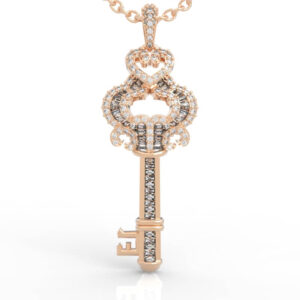Vintage Key Charm Diamond Pendant PD-PV-RO-FS-0032