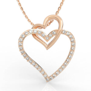 Connected Hearts Diamond Pendant PD-SP-RO-HS-0015