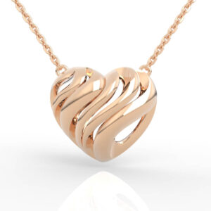 wave texture heart pendant PD-NP-NG-HS-0004
