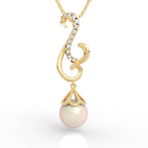 Curved Pearl Drop Pendant PD-SP-PL-FS-0013