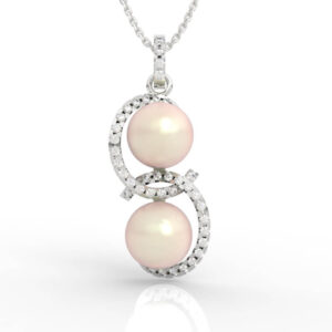Double Pearl Figure Eight Necklace PD-PV-PL-FS-0022