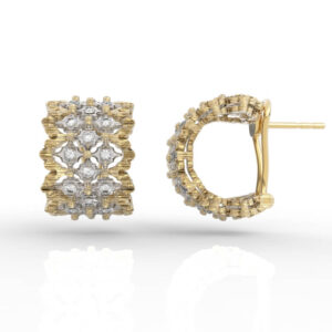 Geometric Lattice Huggie Earrings ER-SP-RO-VT-0001