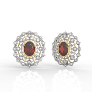 Oval Gemstone Stud Earrings ER-PV-RO-VT-0002