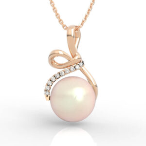 Pearl Bow Pendant Necklace PD-SP-PL-FS-0014