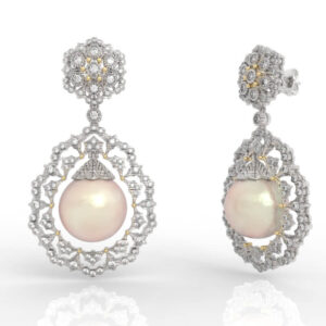 Victorian Floral Pearl Drop Earrings ER-PV-PL-FL-0005