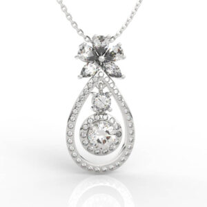 Flower Drop Diamond Pendant PD-PV-RO-FL-0020