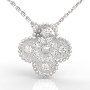 Four Leaf Clover Milgrain Diamond Pendant PD-PV-RO-FL-0019