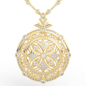 Luxury Round Diamond Statement Pendant PD-PV-RO-FS-0035