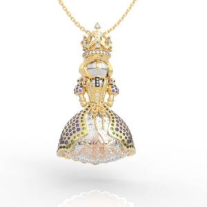 Princess Crown Diamond Pendant PD-PV-RO-FS-0039