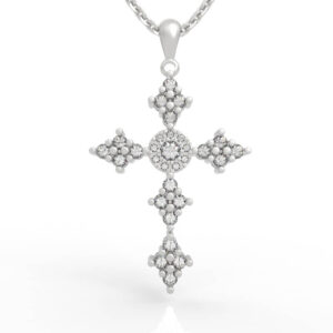 cluster diamond cross pendant PD-PV-RO-MH-0015