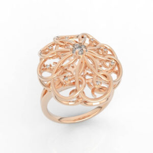 filigree cocktail flower ring RG-SP-RO-FL-0003