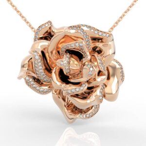 Brushed Gold Rose Diamond PD-SP-RO-FL-0011